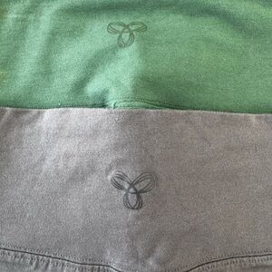 TNA Gray/Green Leggings. LULU blue short with Logo